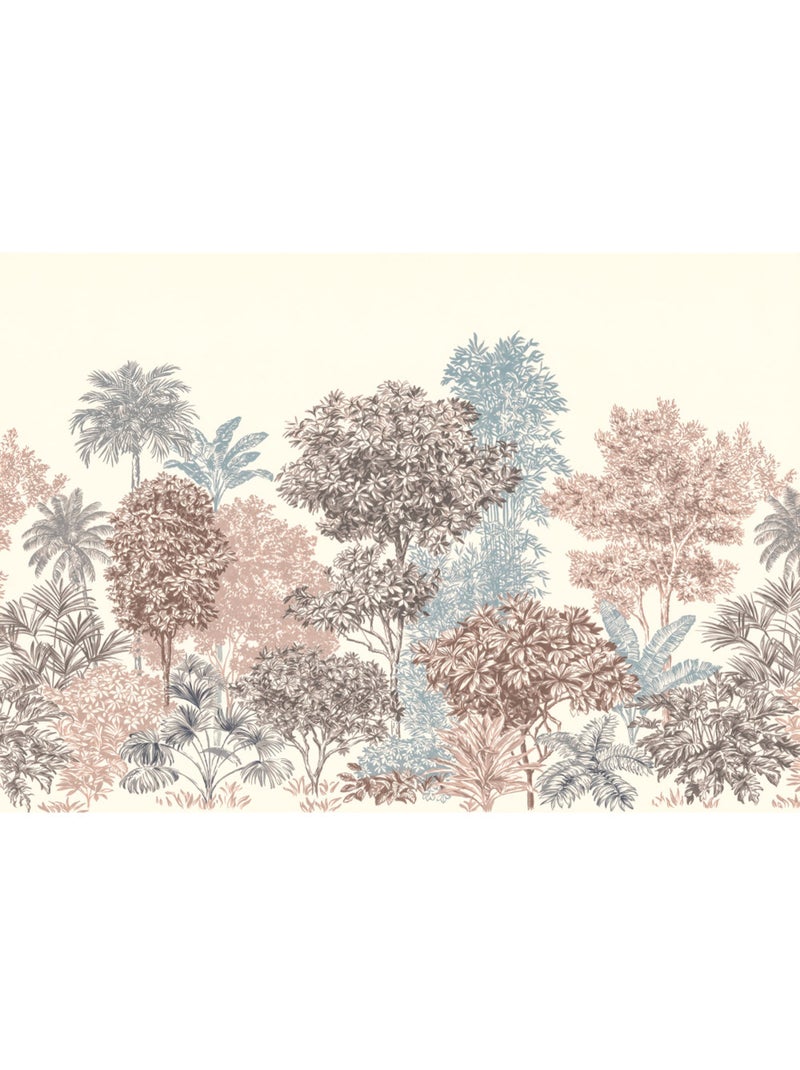Papier peint panoramique - painted trees - taille: 400 x 280 cm Multicolore - Kiabi