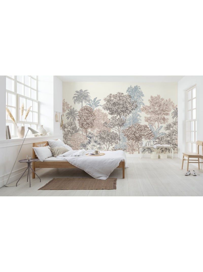 Papier peint panoramique - painted trees - taille: 400 x 280 cm Multicolore - Kiabi