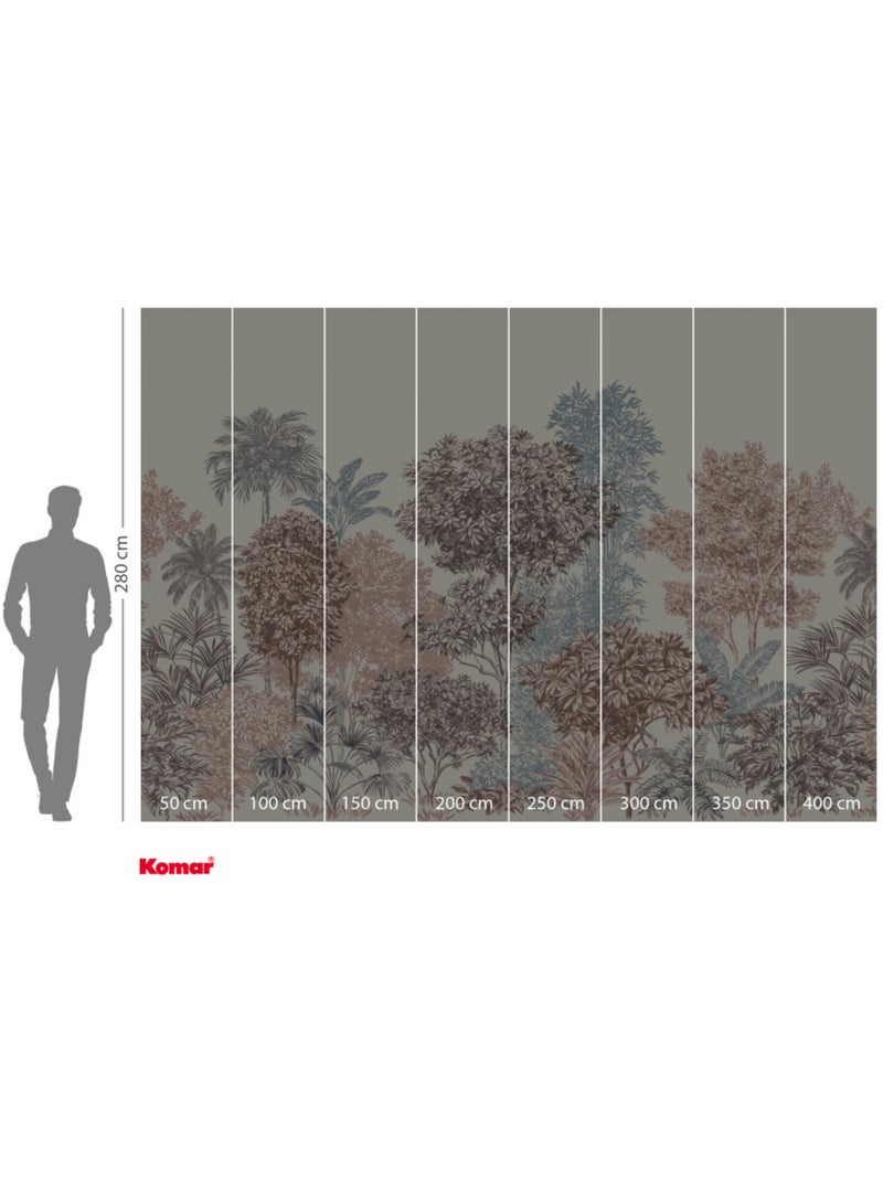 Papier peint panoramique - painted trees - taille: 400 x 280 cm Multicolore - Kiabi