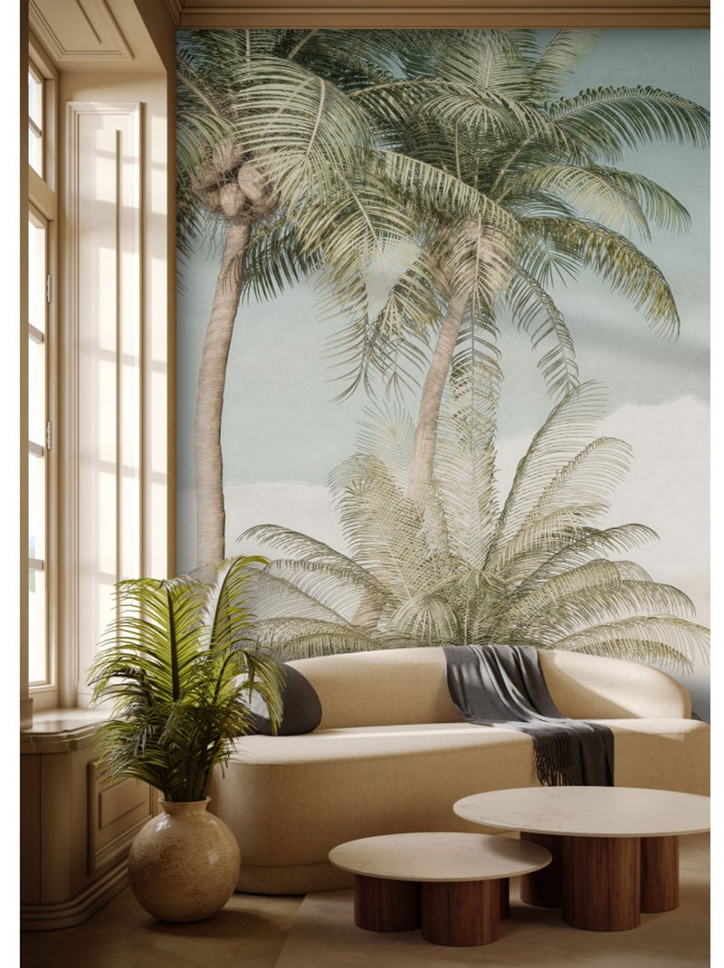 Papier peint panoramique - palm oasis - taille: 200 x 280 cm Multicolore - Kiabi