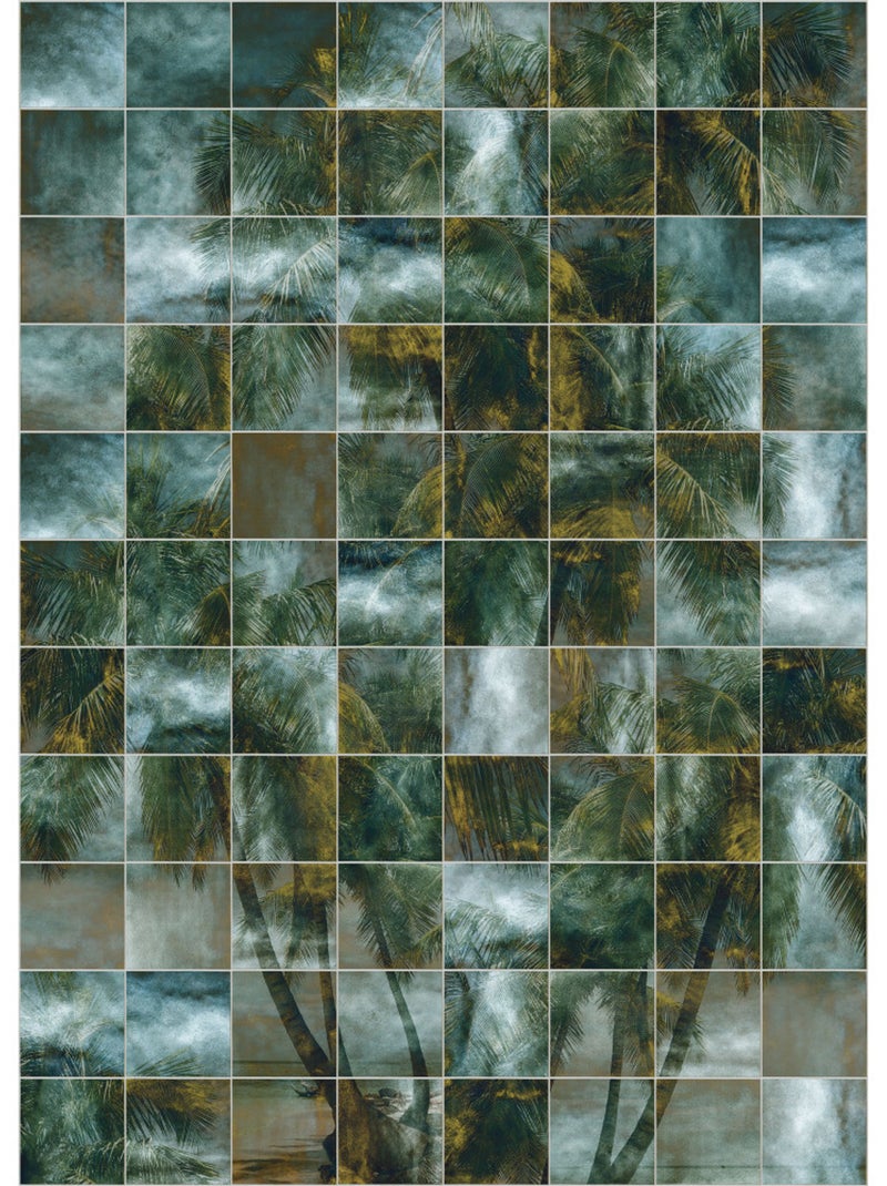 Papier peint panoramique - palm puzzle - taille: 200 x 280 cm Multicolore - Kiabi