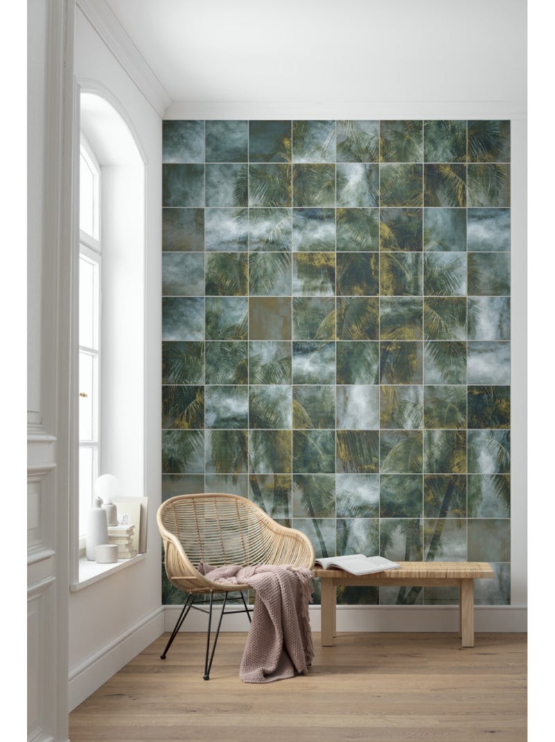 Papier peint panoramique - palm puzzle - taille: 200 x 280 cm Multicolore - Kiabi