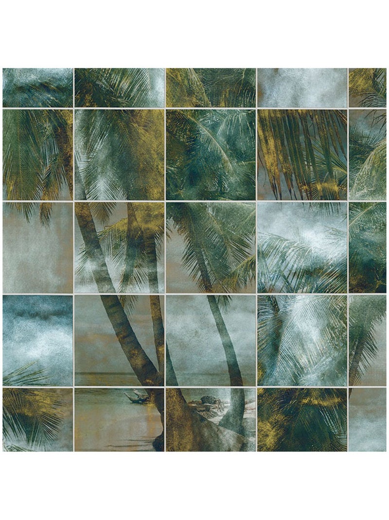Papier peint panoramique - palm puzzle - taille: 200 x 280 cm Multicolore - Kiabi