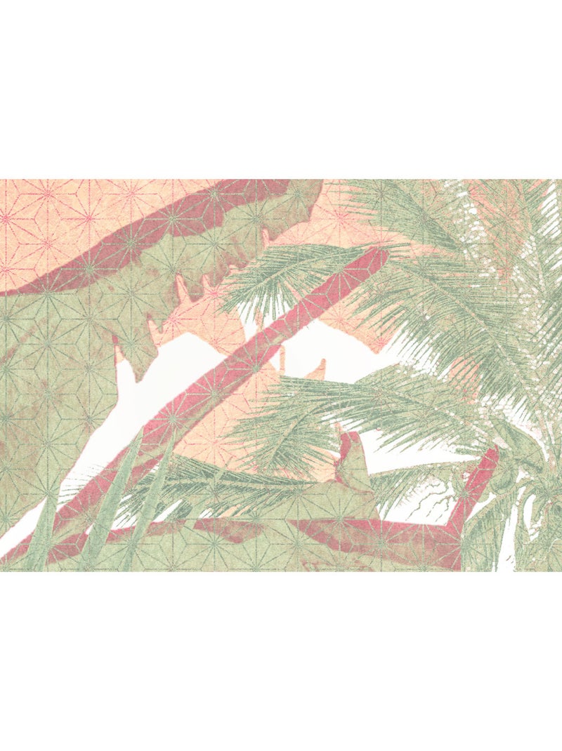 Papier peint panoramique - palmiers - taille: 400 x 280 cm Multicolore - Kiabi