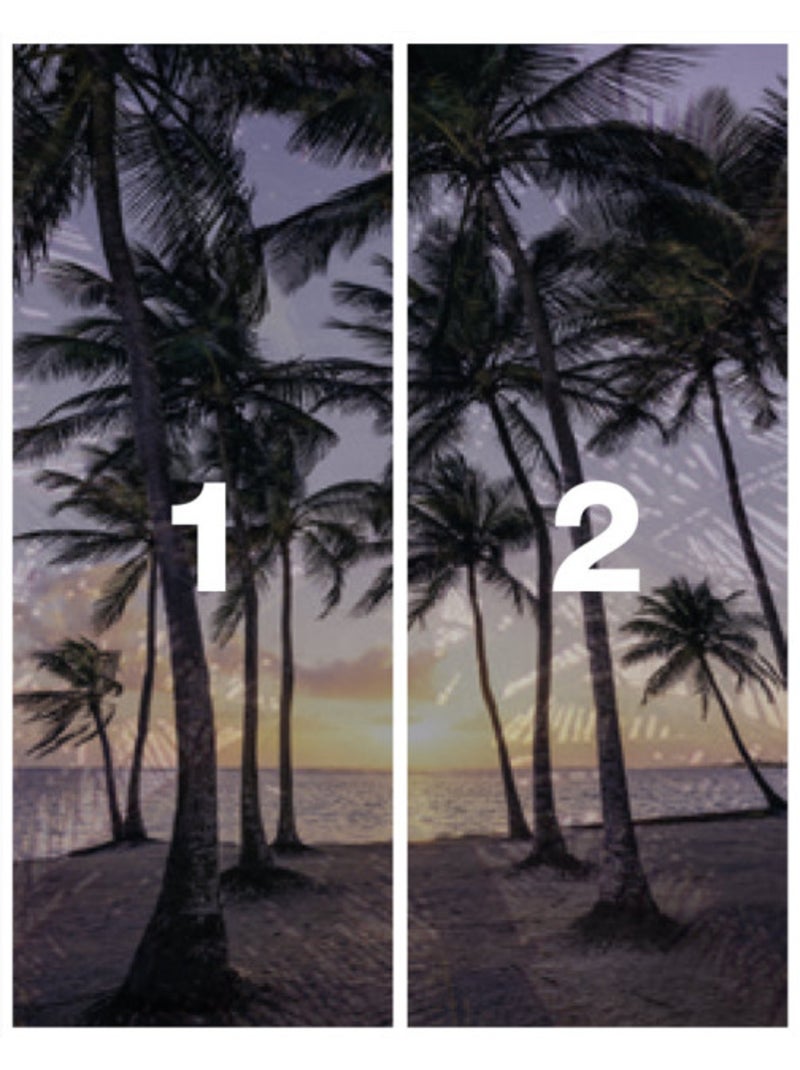 Papier peint panoramique - palmtrees on beach - taille: 200 x 250 cm Multicolore - Kiabi