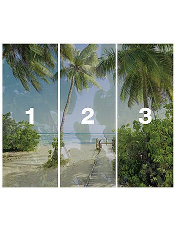 Papier peint panoramique - palmy beach - taille: 300 x 250 cm