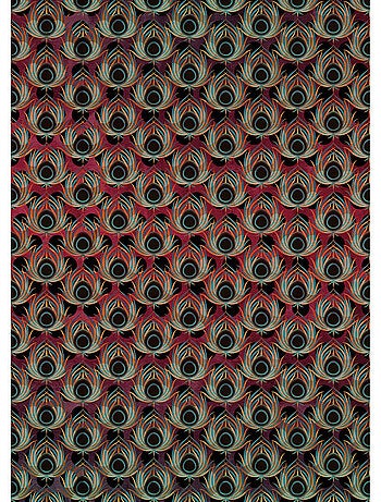 Papier peint panoramique - paon rouge - taille: 200 x 280 cm