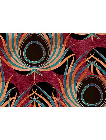 Papier peint panoramique - paon rouge - taille: 200 x 280 cm