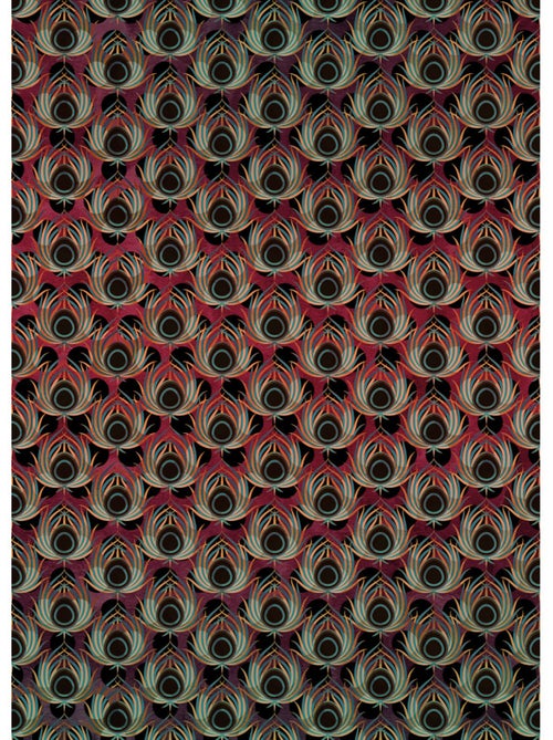 Papier peint panoramique - paon rouge - taille: 200 x 280 cm - Kiabi