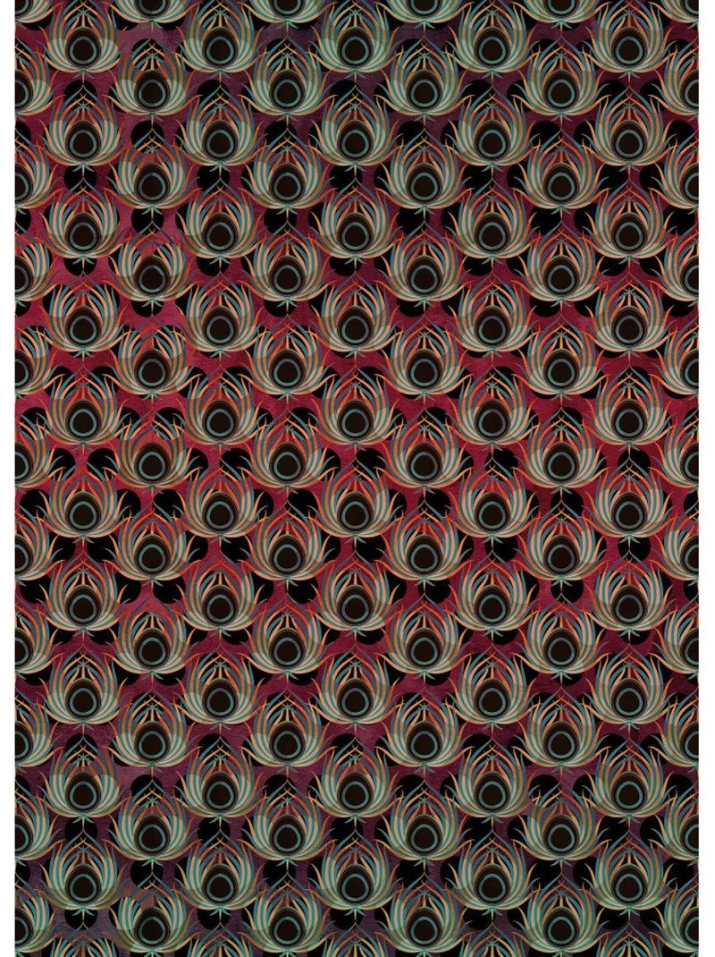 Papier peint panoramique - paon rouge - taille: 200 x 280 cm Multicolore - Kiabi