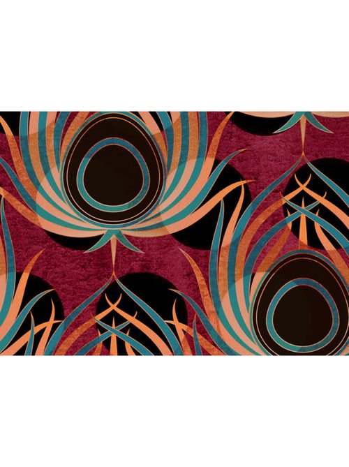 Papier peint panoramique - paon rouge - taille: 200 x 280 cm - Kiabi