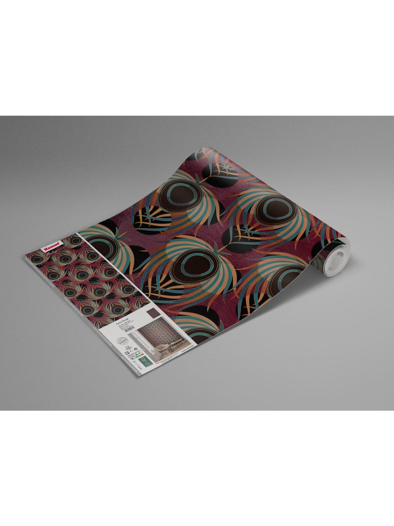 Papier peint panoramique - paon rouge - taille: 200 x 280 cm Multicolore - Kiabi