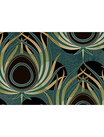 Papier peint panoramique - paon vert - taille: 200 x 280 cm