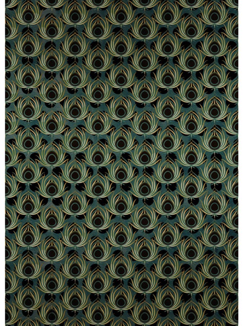 Papier peint panoramique - paon vert - taille: 200 x 280 cm - Kiabi