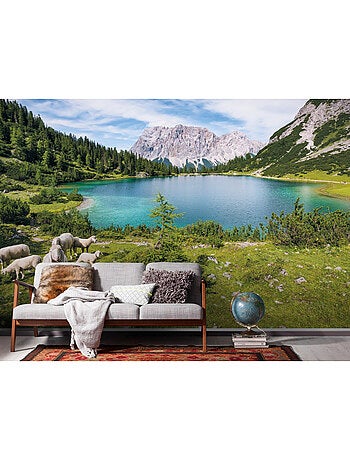 Papier peint panoramique - paradise lake - taille: 400 x 250 cm