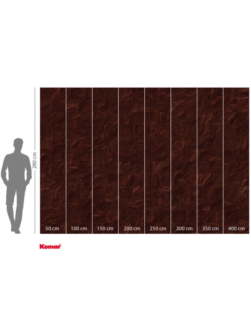 Papier peint panoramique - red slate tiles - taille: 400 x 280 cm Multicolore - Kiabi