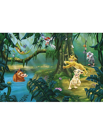 Papier peint panoramique - simba and friends - taille: 368 x 248 cm