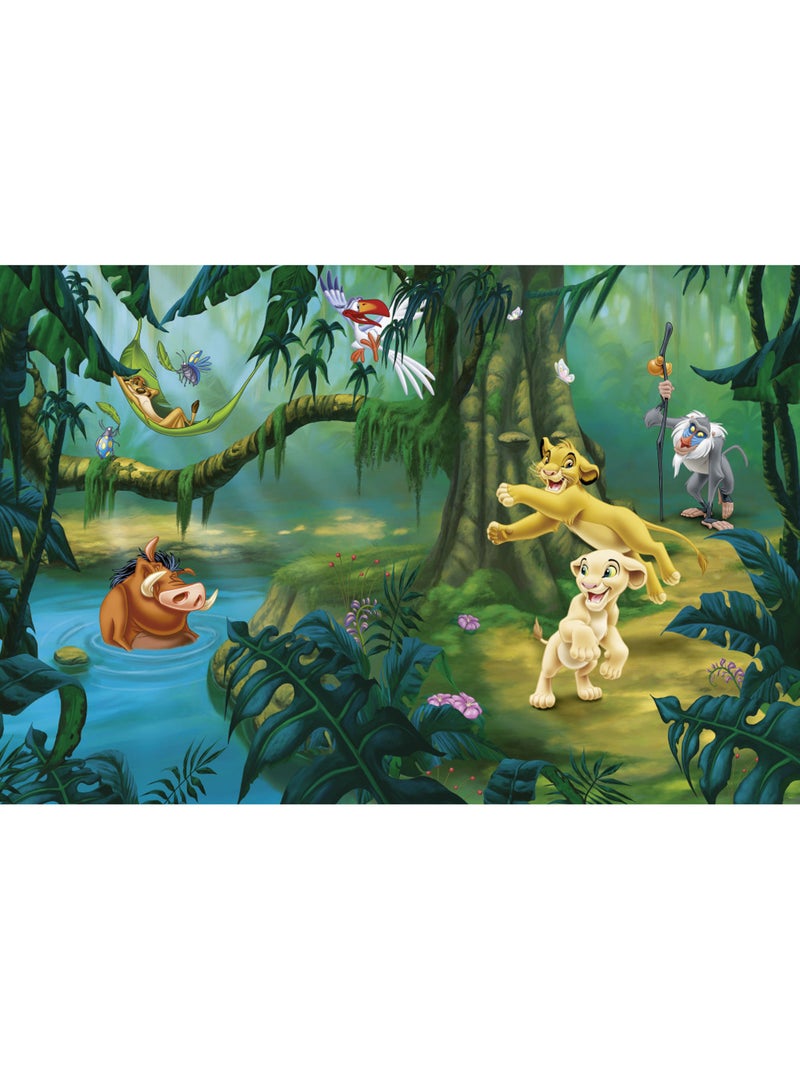 Papier peint panoramique - simba and friends - taille: 368 x 248 cm Multicolore - Kiabi