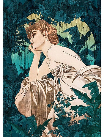Papier peint panoramique - songes vert - taille: 200 x 280 cm