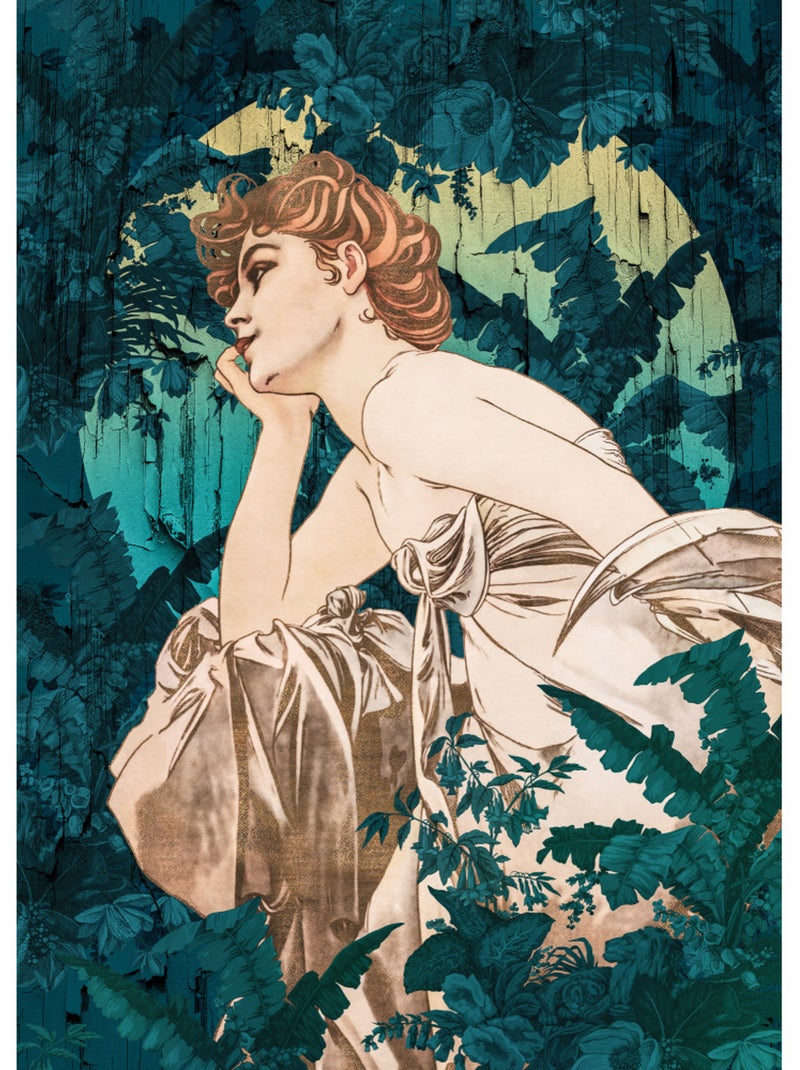 Papier peint panoramique - songes vert - taille: 200 x 280 cm Multicolore - Kiabi
