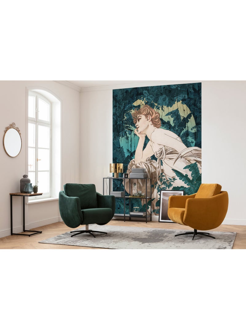 Papier peint panoramique - songes vert - taille: 200 x 280 cm Multicolore - Kiabi
