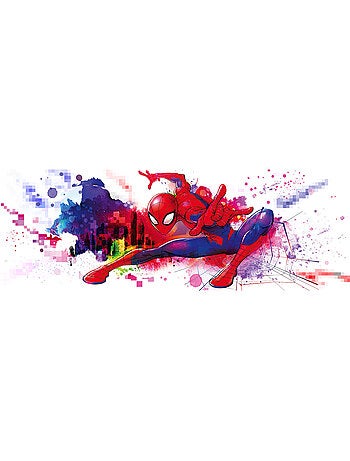 Papier peint panoramique - spider-man graffiti art - taille: 368 x 127 cm