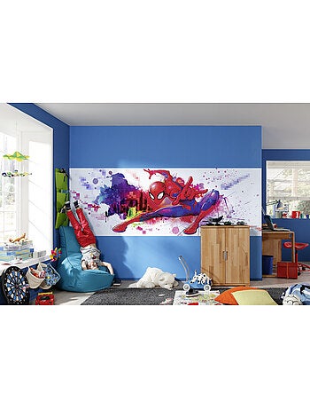Papier peint panoramique - spider-man graffiti art - taille: 368 x 127 cm