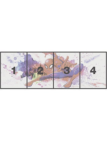 Papier peint panoramique - spider-man graffiti art - taille: 368 x 127 cm