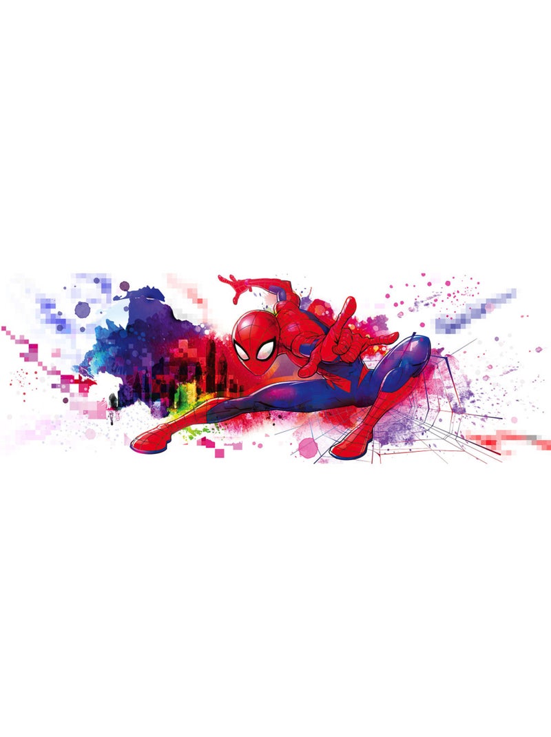 Papier peint panoramique - spider-man graffiti art - taille: 368 x 127 cm Multicolore - Kiabi