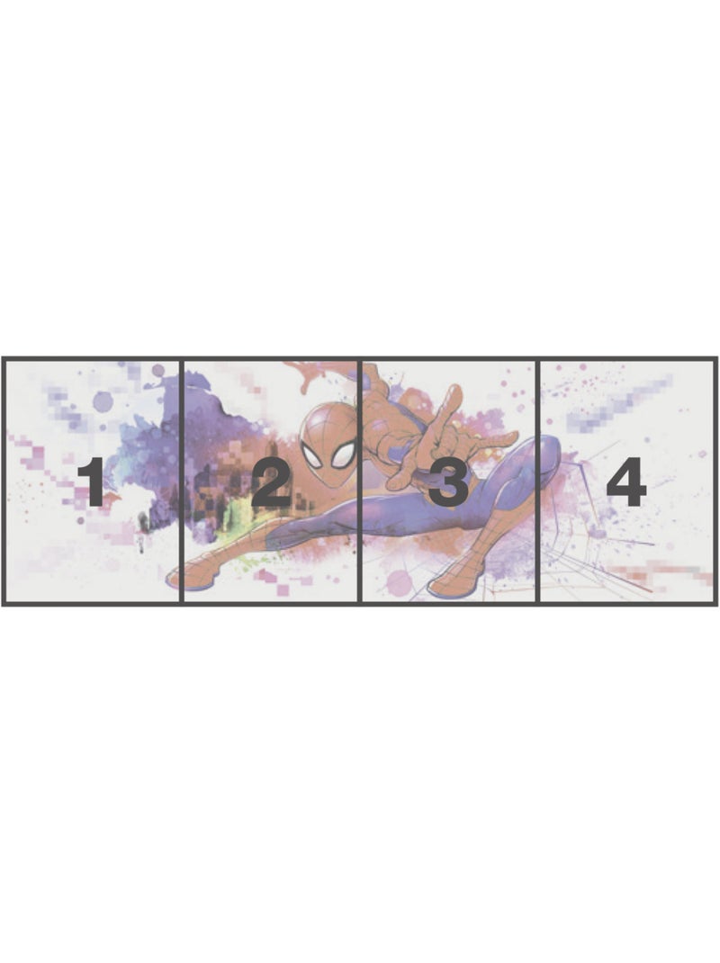 Papier peint panoramique - spider-man graffiti art - taille: 368 x 127 cm Multicolore - Kiabi