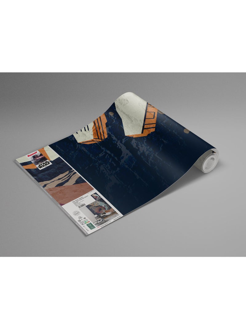 Papier peint panoramique - star wars classic concrete asteroid worm - taille: 200 x 280 cm Multicolore - Kiabi