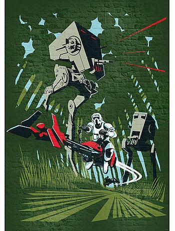 Papier peint panoramique - star wars classic concrete endor - taille: 200 x 280 cm