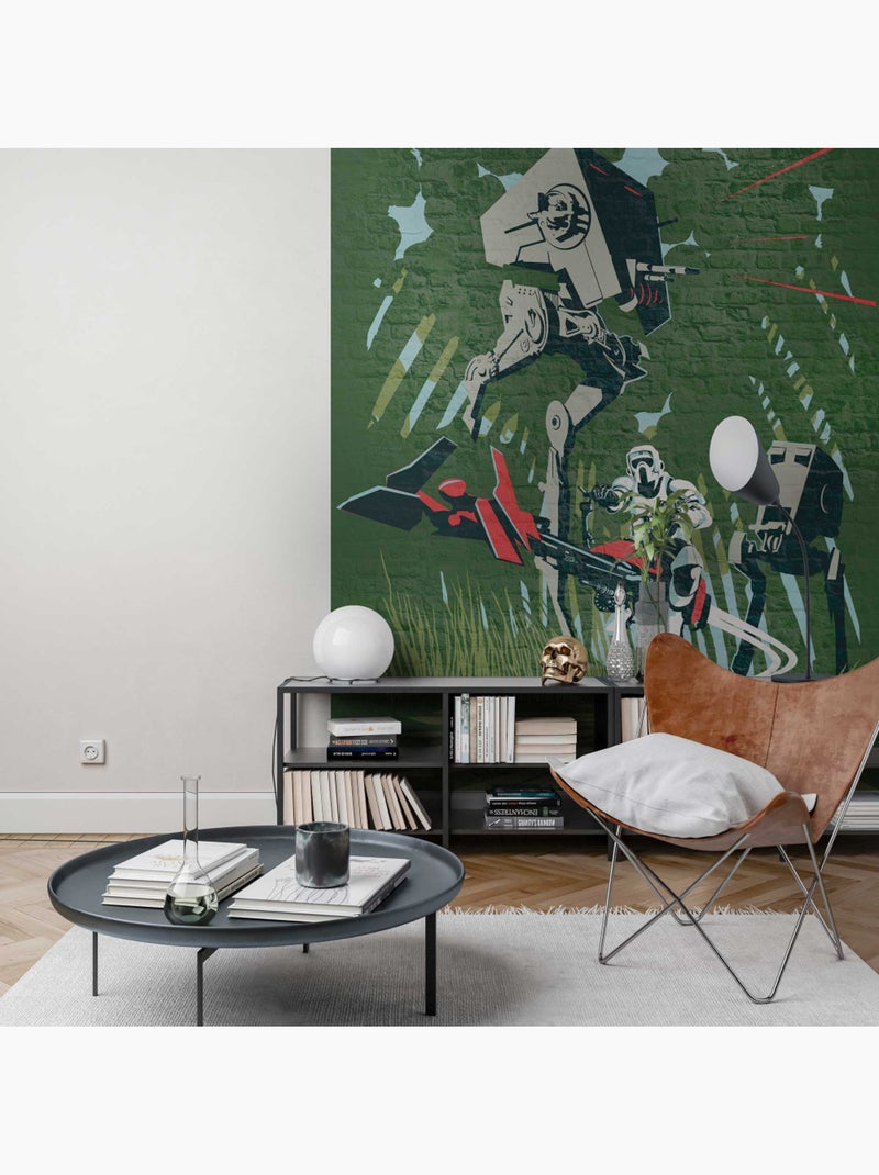 Papier peint panoramique - star wars classic concrete endor - taille: 200 x 280 cm Multicolore - Kiabi