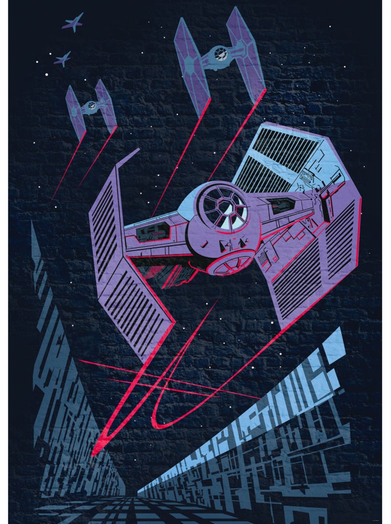 Papier peint panoramique - star wars classic concrete tie-fighter - taille: 200 x 280 cm Multicolore - Kiabi