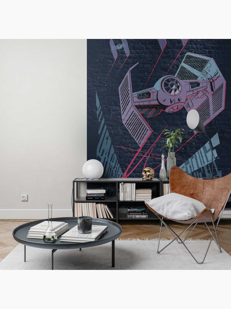 Papier peint panoramique - star wars classic concrete tie-fighter - taille: 200 x 280 cm Multicolore - Kiabi