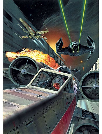 Papier peint panoramique - star wars classic death star trench run - taille: 200 x 280 cm