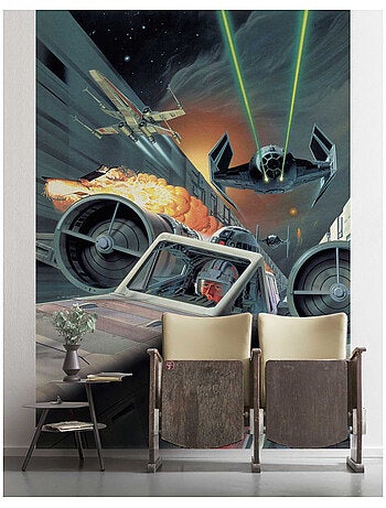Papier peint panoramique - star wars classic death star trench run - taille: 200 x 280 cm
