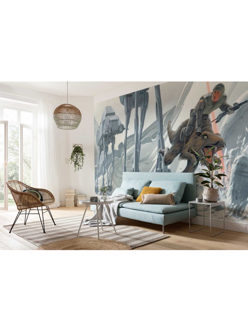 Papier peint panoramique - star wars classic rmq hoth battle ground - taille: 500 x 250 cm Multicolore - Kiabi