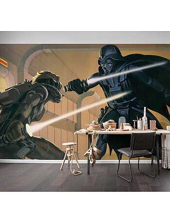 Papier peint panoramique - star wars classic rmq vader vs luke - taille: 500 x 250 cm