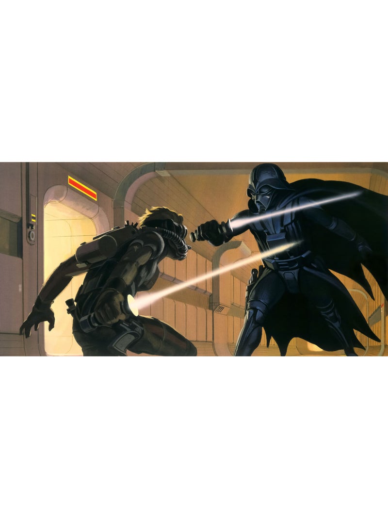 Papier peint panoramique - star wars classic rmq vader vs luke - taille: 500 x 250 cm Multicolore - Kiabi