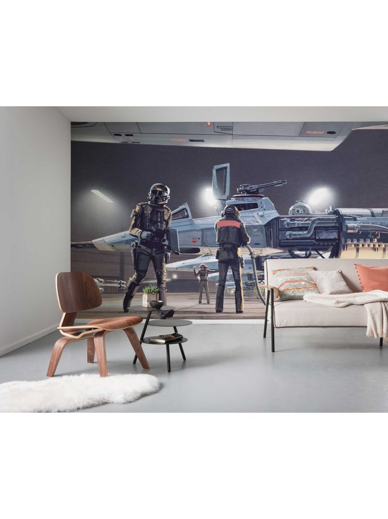 Papier peint panoramique - star wars classic rmq yavin y-wing - taille: 500 x 250 cm Multicolore - Kiabi