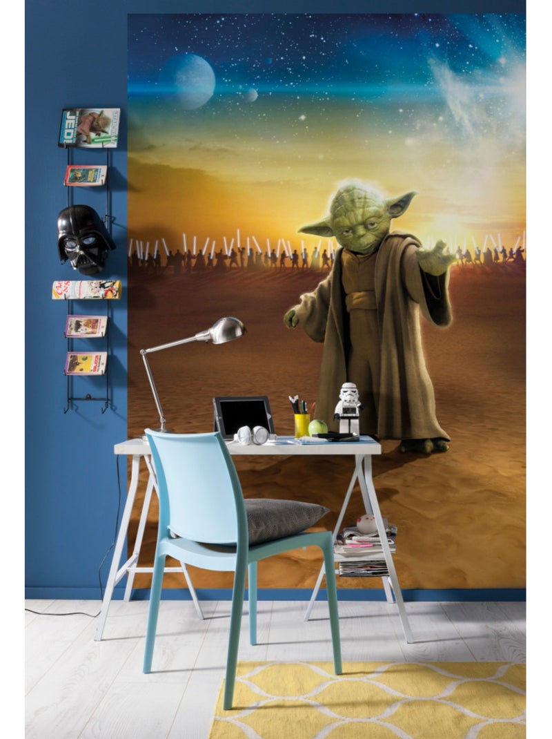 Papier peint panoramique - star wars master yoda - taille: 200 x 250 cm Multicolore - Kiabi