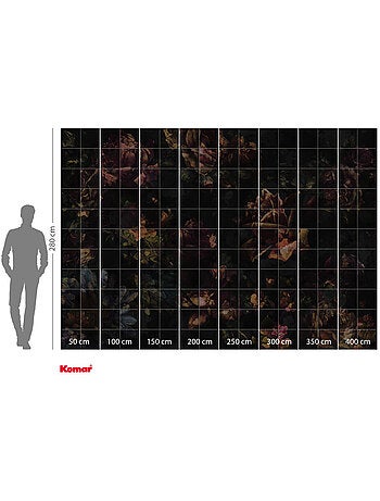 Papier peint panoramique - tiles flowers - taille: 400 x 280 cm