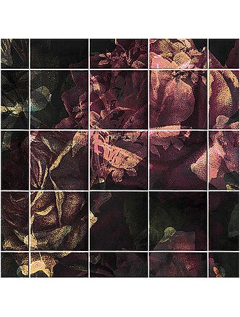 Papier peint panoramique - tiles flowers - taille: 400 x 280 cm
