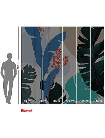 Papier peint panoramique - tropical shapes - taille: 300 x 280 cm