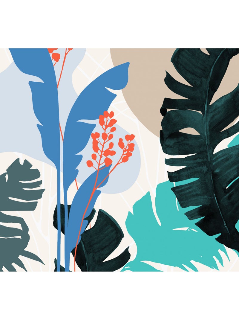Papier peint panoramique - tropical shapes - taille: 300 x 280 cm Multicolore - Kiabi