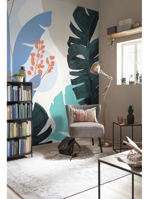 Papier peint panoramique - tropical shapes - taille: 300 x 280 cm - Kiabi