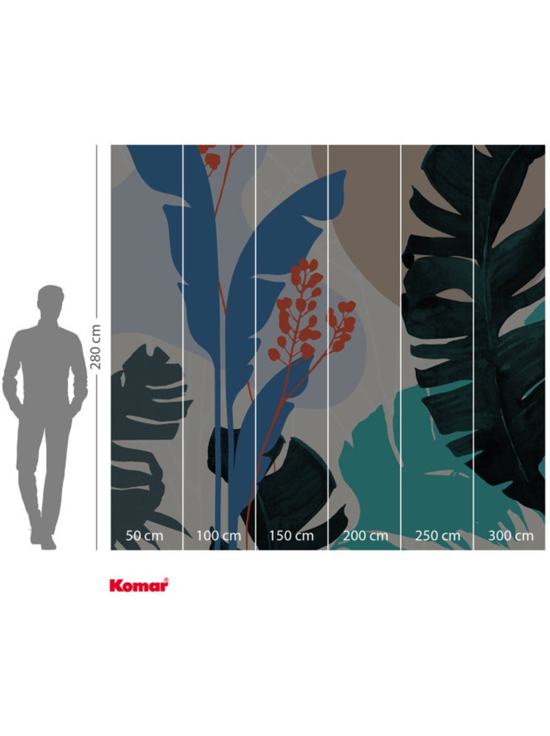 Papier peint panoramique - tropical shapes - taille: 300 x 280 cm Multicolore - Kiabi