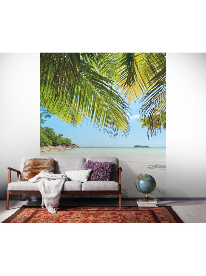 Papier peint panoramique - under the palmtree - taille: 200 x 250 cm Multicolore - Kiabi