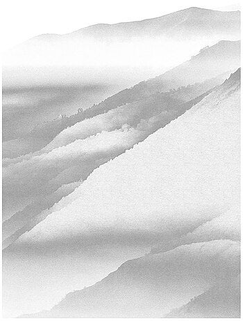 Papier peint panoramique - white noise mountain - taille: 200 x 280 cm